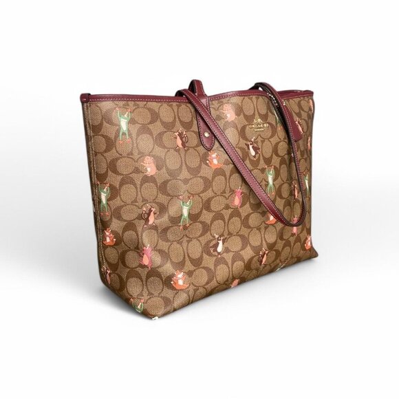 Coach Reversible City Tote In Signature Canvas with Party Animal Print #F80246 - Picture 3 of 8